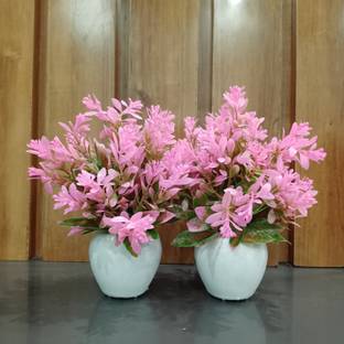 Decogreen 2,P MTP PINK APPLE, Cherry plants H, Office Living Room Interior Design Garden Bonsai Artificial Plant  with Pot