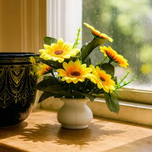 Handybee Sunflower Artificial Plant Pot Bonsai Home Decoration Bonsai Artificial Plant  with Pot