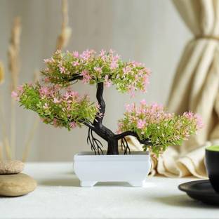 Satyam Kraft 1 Pc Artificial Bonsai Tree with Designer Pot for Home Decoration Bonsai Artificial Plant  with Pot