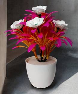 oms Artificial small Flower Plant with pot for home decor Wild Artificial Plant  with Pot