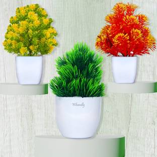 Whandly Artificial Plastic Eucalyptus Plants for Home Decor Bathroom Office Farmhouse Bonsai Wild Artificial Plant  with Pot