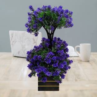 Handybee Artificial Plants with Wooden Cup |Home Décor Items| Hight– foot Room Decoration Bonsai Artificial Plant  with Pot