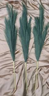 Satyam Kraft 3 Pcs Artificial Big Pampas Grass Flowers Plant Home & Occasions Wild Artificial Plant