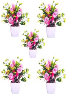 mogal Artificial Plant For Home/Office Table Decoration(Multi, Pack of 5) Wild Artificial Plant  with Pot