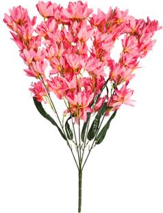 Dekorly Peach Blossom Simulation Artificial Flowers Silk Flowers (PACK OF 1, Pink) Bonsai Wild Artificial Plant