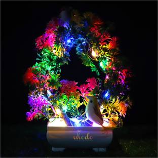 MODO Artificial Bonsoi Tree with Sparrow for Living Room Decor with LED Light Bonsai Wild Artificial Plant  with Pot