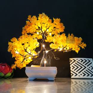 Asharya Artificial Bonsai Plant with LED Light| Pot for Office, Room Decor बोनसाई जंगली नकली पौधा पॉट के साथ
