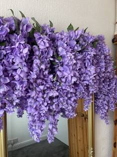 well art gallery Artificial Flower Wisteria Hanging Vine for Home Decoration pack 12 Artificial Plant