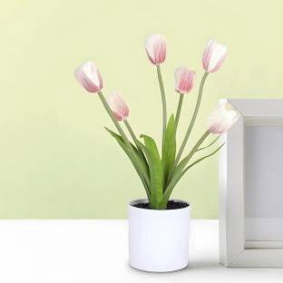 KUBER INDUSTRIES Artificial Plants For Home Décor|Fake Plants With Pot (Pink) Wild Artificial Plant  with Pot