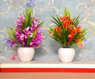 mogal Artificial Plant For Home/Office Table Decoration(Multi, Pack of 2) Bonsai Wild Artificial Plant  with Pot