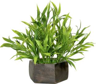Litleo Bamboo Grass Greenery Stems for Home Window Garden Office Patio Pathway Front Bonsai Artificial Plant  with Pot