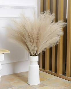 Homesake Artificial Fluffy Pampas Grass Stick Faux Flowers For Vases 3 pcs (Brown)) Artificial Plant