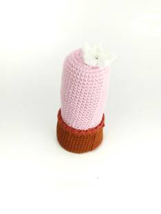 VARSHAA CROCHET HANDMADE CROCHET PINK CACTUS Artificial Plant  with Pot
