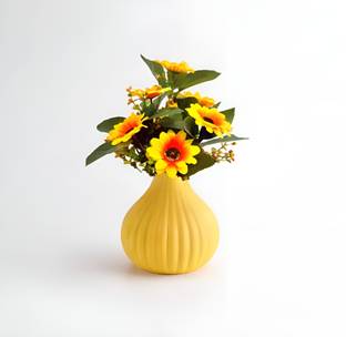 beecraft Artificial Sunflower Pot |Taipei Pot – Perfect For Home Décor-(Color-Random) Bonsai Wild Artificial Plant  with Pot