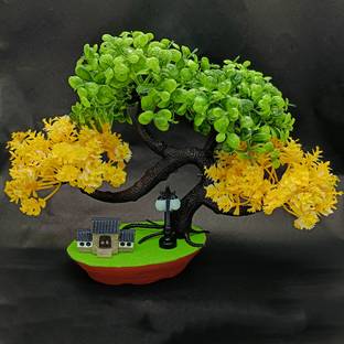 Rakakart RAKAKART-beautiful, attractive plant ,mini house ,lamp set for home decor. Bonsai Wild Artificial Plant  with Pot