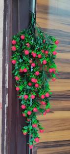 Nimkar's Artificial Cherry Hanging Bail/ Bunch/Fruits for Decoration with Hanging Hook Bonsai Artificial Plant