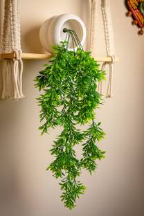 Akp Artificial Mehndi Leaves Garlands Vine Plants with Pot for Home Decor Bonsai Wild Artificial Plant  with Pot