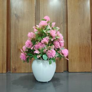 Decogreen MTP PINK APPLE , Cherry plants H, Office Living Room Interior Design Garden बोनसाई नकली पौधा पॉट के साथ