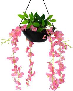 fancymart Real Touch Natural Look wisteria in hanging for home decor Wild Artificial Plant  with Pot