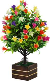Mundeya Artificial Flowers with Pot For Home Decoration Tabletop Rose Flower Vase Bonsai Artificial Plant  with Pot