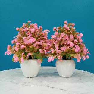 Decogreen 2,P MTP PINK APPLE,N Cherry plants H, Office Living Room Interior Design Garden Bonsai Artificial Plant  with Pot