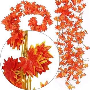 DNEnterprises Home Decor Artificial Garland Money Plant Maple Leaf Bail(6 Strings) Artificial Plant