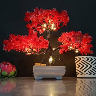 Asharya LED Artificial Tree - Elevate Your Home Decor with Stunning Lifelike Greenery Bonsai Wild Artificial Plant  with Pot