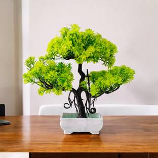 DIYANK Artificial green trees plant for dinning table, bedroom etc. Bonsai Wild Artificial Plant  with Pot