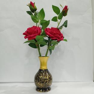 Decogreen 2, ROSE STICK RED, G VASE H, Office Real Touch Flower Living Room Premium Design Bonsai Artificial Plant  with Pot