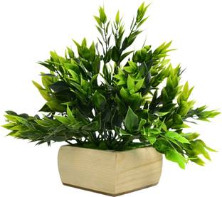 DecoreBugs Bamboo Leaves Artificial Plant  with Pot