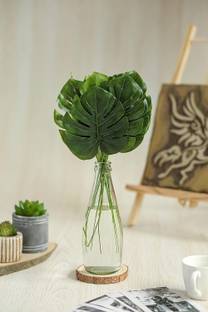 Satyam Kraft Artificial Small Palm Leaves, Green - 30 cm, Pack of 12. Artificial Plant