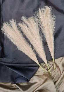 Satyam Kraft 3 Pcs Pampas Grass Artificial Plant For Home Decoration And Occasions Wild Artificial Plant