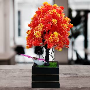 Whandly Fake Plant With Colourful Leaves For Home Décor Living Room, Perfect Gift Item Bonsai Artificial Plant  with Pot