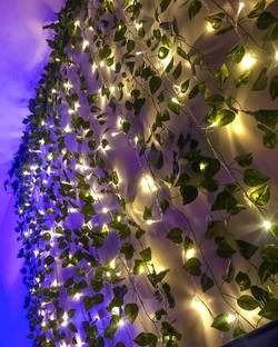 AAKRISH 2 Artificial Indoor Outdoor Decoration Leaves With 1 Led String Light Artificial Plant