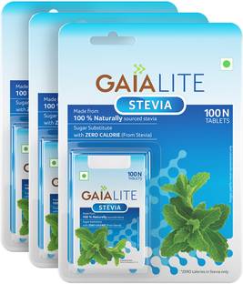 GAIA Lite Stevia Natural Sweetener, 100 Tablets - (Pack of 3) Sweetener