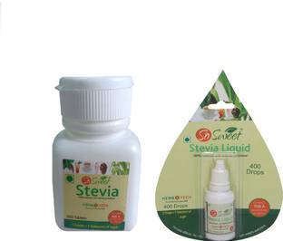 SO SWEET Stevia Combo (500 Tablet & 400 Drops) Sugar-Free 100% Natural Zero Calorie Sweetener