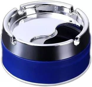 AFFODYL Round Cigarette with Spinning Portable Lids Smoking for Home Multicolor Steel, Plastic Ashtray