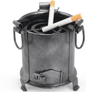 Bogenlite Angeethi BBQ Style Metal Ashtray Black Iron Ashtray
