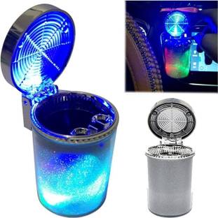 carempire Car Ashtray with LED Light Air Vent Cigarette Cigar Ash Tray Silver Plastic Ashtray