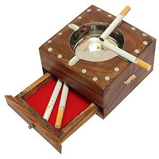 SWH Wooden Dror Ashtray / Ashtray / cigarette ashtray,,, Brown Wood Ashtray