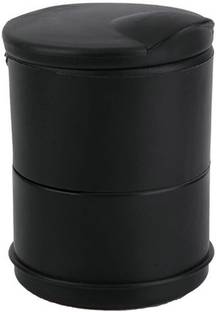 Campark Car Ashtray Vehicle Portable Cylinder Holder Cup Stand with LED Lights Battery Black Plastic Ashtray