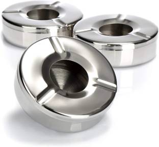 Anne-kee Silver Stainless Steel Ashtray