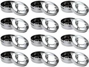 upalabdh 12 PCs Ashtray Hotel Bar Restaurant Car Office Ash Tray Cigarette Ash Plate Ash Catcher Steel Stainless Steel Ashtray