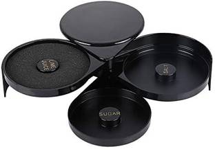 Saylani Enterpeises 3-Tier Rotating Trays Salt Sugar Lime Juice Bar Rimmer Container Holder Tray