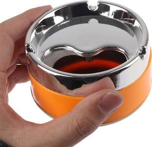 NAVMAV Trendy Spinning Lid With Non-Slip Stronger Base Ashtray for Indoor & Outdoor Multicolor Plastic, Stainless Steel Ashtray