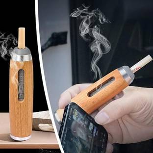 Lucacci Portable Pocket Cigarette Ashtray – Wooden Handheld Ashtray Design Gold Wood Ashtray