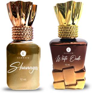 GLOWSIK Shanaya & White Oudh | Unisex NonAlcoholic Combo Roll-On |12ML Each Floral Attar Floral Attar