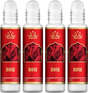 Noorson Rose Attar Perfume for Unisex Natural Long Lasting Attar 8 ML Each PACK OF 4 Floral Attar