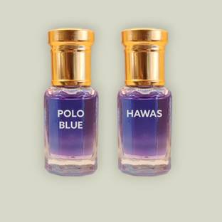 Ali perfumes Polo Blue 6ML , Hawas 6ML Fresh Floral Combo Attar ,Best for Men and Women Floral Attar