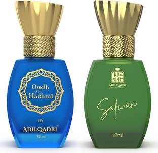 Adilqadri Safwan & Oudh Al Hashmi | Unisex Non-Alcoholic Roll-On | Pack of 2 - 12ML Each Floral Attar